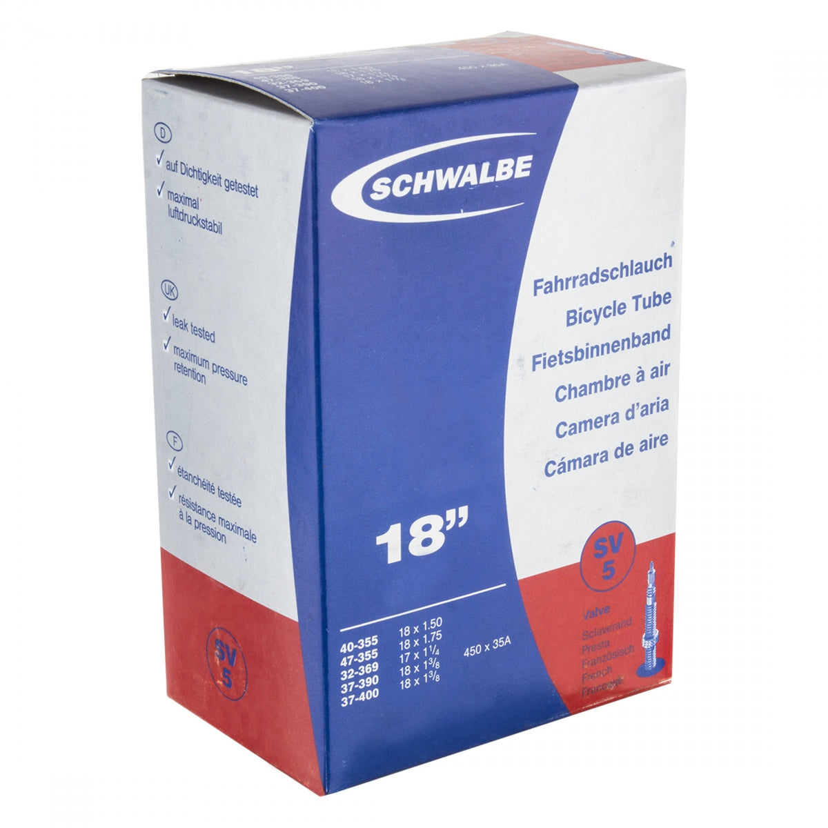TUBE SCHWALBE 18x1.25-1.85 PV 40mm